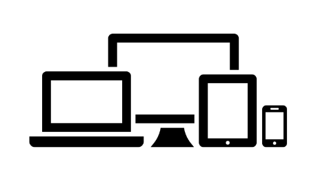 Icons of computer, tablet and smartphone